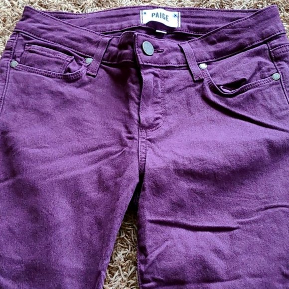 PAIGE Verdugo Ankle Vamp Red Skinny Jeans Size 26 - Picture 3 of 8